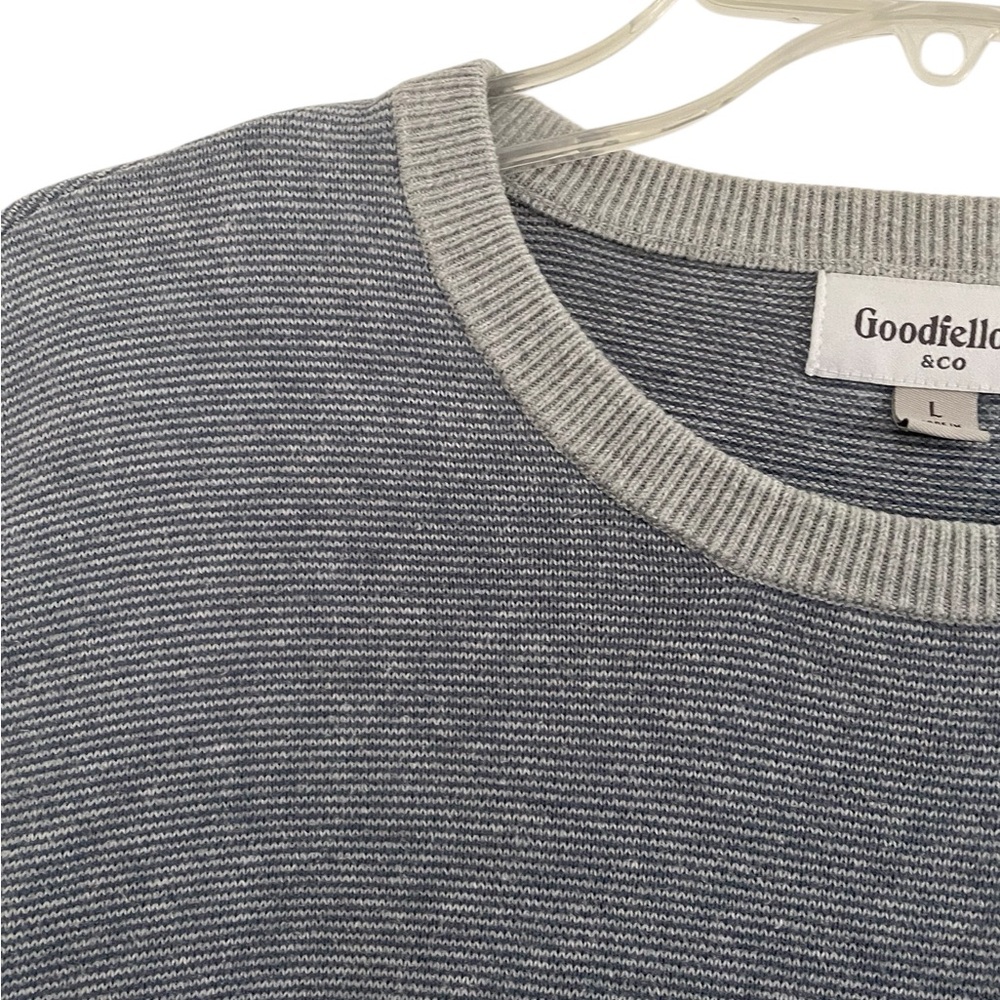 Goodfellow & Co Men's Gray & Blue Long Sleeve Sweater - Picture 3 of 6